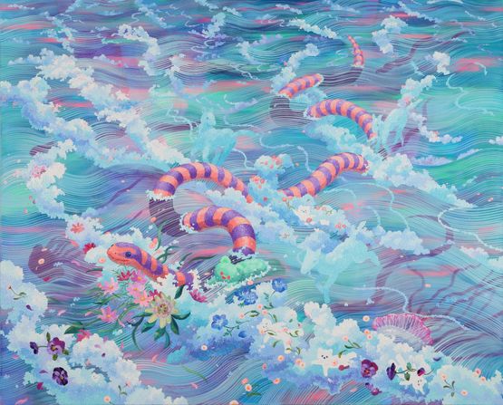 Sea Ribbon by Eguchi Ayane contemporary artwork Painting