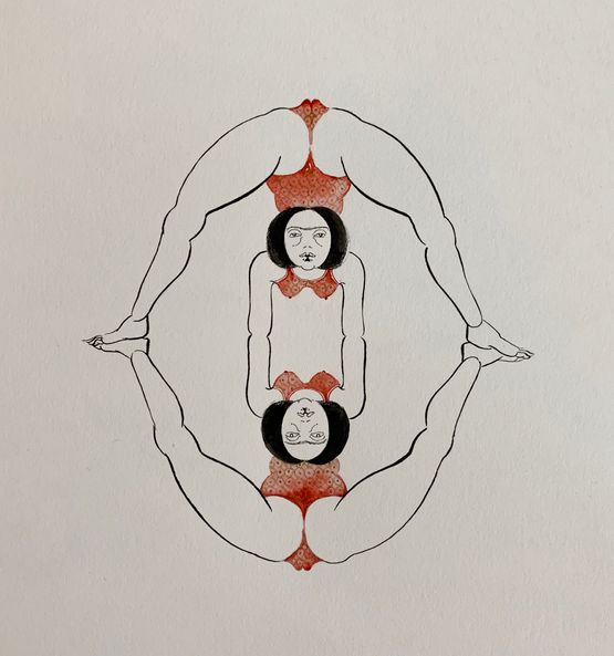 Bend Drawing 1 by Hayv Kahraman contemporary artwork Painting