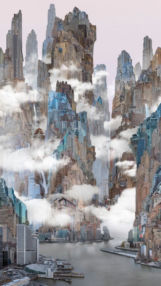 Battery Park by Yang Yongliang contemporary artwork Print