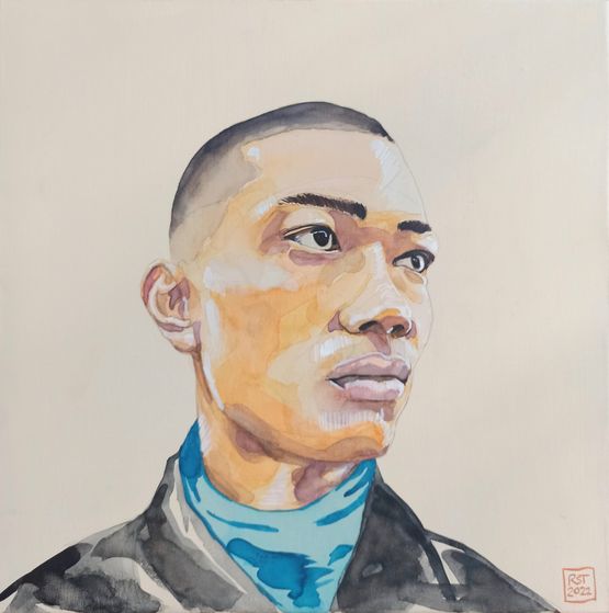 Quiet Mannerisms - Teal by Richard Streitmatter-Tran contemporary artwork Painting