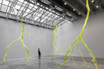Contemporary art exhibition Ugo Rondinone bright light shining at Gladstone 530 West 21st Street New York United States