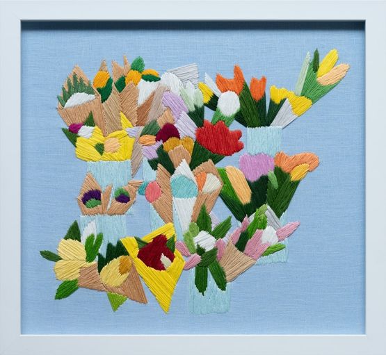 Supermarket Flowers 8 by Erica Van Zon contemporary artwork Textile