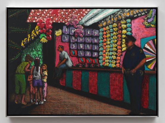Giglio Fest Little Girls by Jane Dickson contemporary artwork Drawing