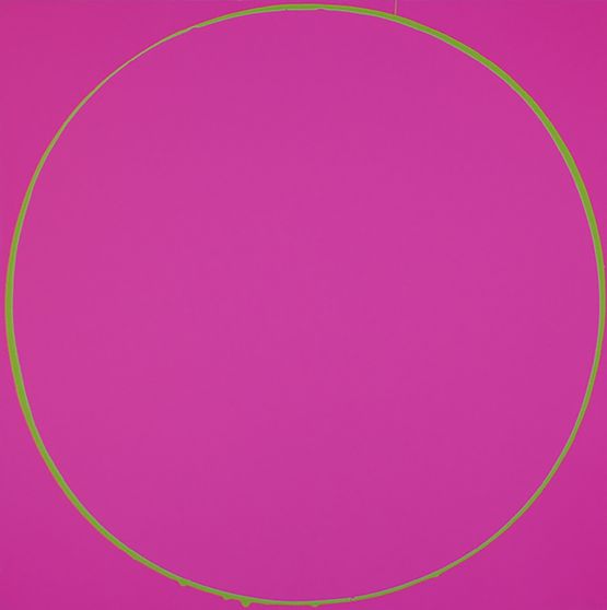 Untitled Circle Painting MagentaGreenMagenta by Ian Davenport contemporary artwork Painting