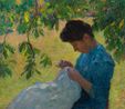 Femme cousant sous un marronnier by Henri Martin contemporary artwork Painting