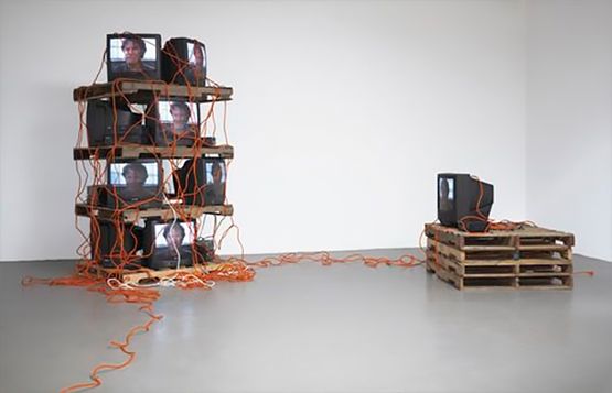 Between the Devil and the deep blue Sea by Kendell Geers contemporary artwork Installation