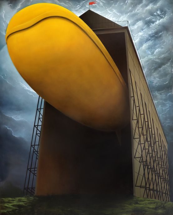 The Leaving of the Aircraft by Antoine Roegiers contemporary artwork Painting