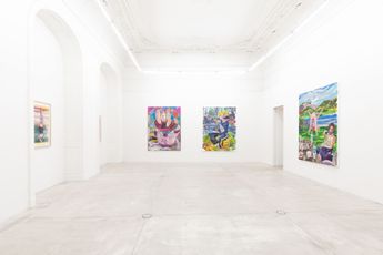 Contemporary art exhibition Rui Miguel Leitao Ferreira New Paintings from the Lake at Galerie Krinzinger Seilerstatte 16 Vienna Austria