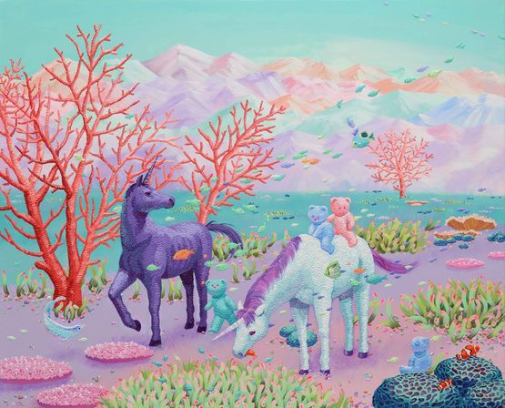 Seabed Stroll by Eguchi Ayane contemporary artwork Painting