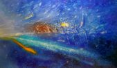 Blue moment by Karen Shiozawa contemporary artwork Painting