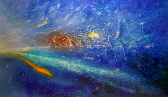 Blue moment by Karen Shiozawa contemporary artwork Painting