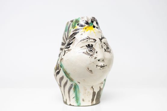 Womans head crowned with flowers by Pablo Picasso contemporary artwork Sculpture
