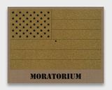 Moratorium Gold Rainbow American Flag for Jasper in the Style of the Artists Boyfriend by Jonathan Horowitz contemporary artwork works on paper