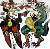 Trump vs the Dragon by Heri Dono contemporary artwork painting