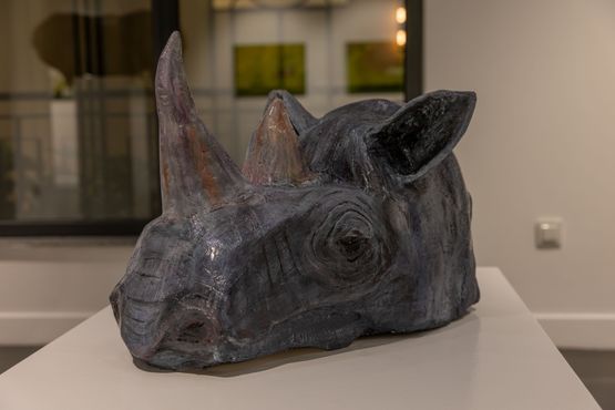 Sumatran rhinoceros by Sabina Jafar contemporary artwork Sculpture