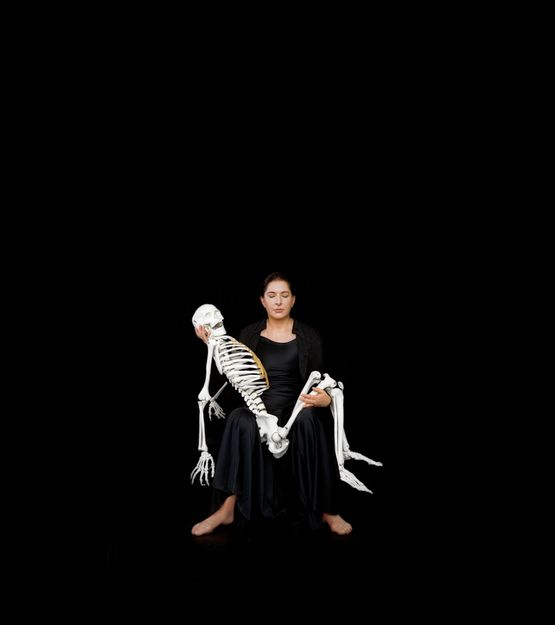 Holding the Skeleton by Marina Abramovic contemporary artwork Photography