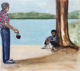 Forest lake by Matthew Krishanu contemporary artwork painting