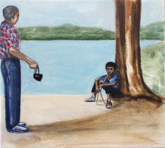 Forest lake by Matthew Krishanu contemporary artwork Painting