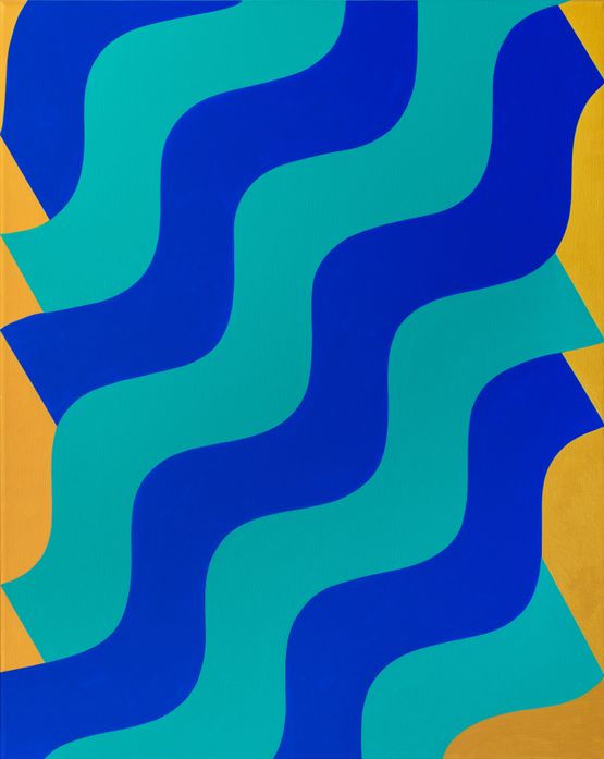 Moucharabieh in Blue by Mohamed Melehi contemporary artwork Painting