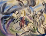 These Lovers Seek a Place to Fight by Sophie Von Hellermann contemporary artwork painting