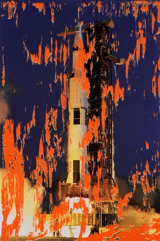 Apollo 11 Rocket V by Michael Kagan contemporary artwork Painting