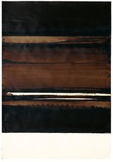 Brou de noix sur papier 108  75 cm 2003 by Pierre Soulages contemporary artwork works on paper