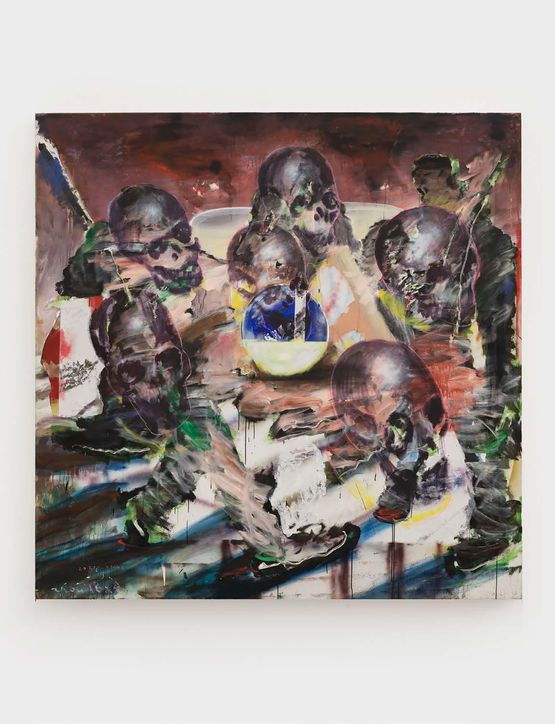 Ox Horn Skulls From Online Flea Market by Zhou Yilun contemporary artwork Painting