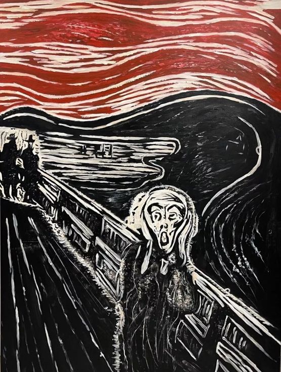 The Scream After Munch by Billy Childish contemporary artwork Painting