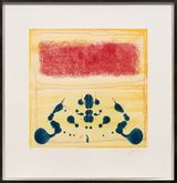 Mixed Marks Rorschach with Red Rectangle by Pat Steir contemporary artwork print