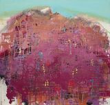 Red Circuit Mountain by Yi Kai contemporary artwork painting