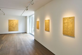 Contemporary art exhibition Stefan Bruggemann UNTITLED ACTION GOLD PAINTINGS at Hauser  Wirth St. Moritz Switzerland