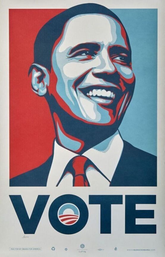 Vote Obama by Shepard Fairey contemporary artwork Works on Paper