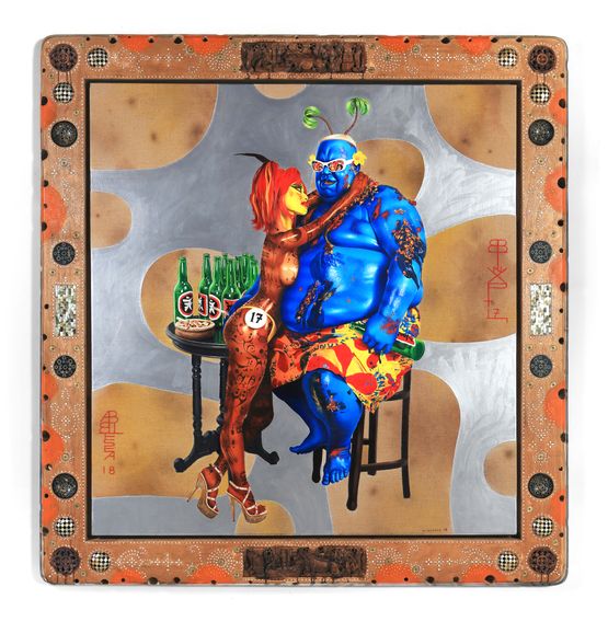 T17nEXP by Ashley Bickerton contemporary artwork Mixed Media