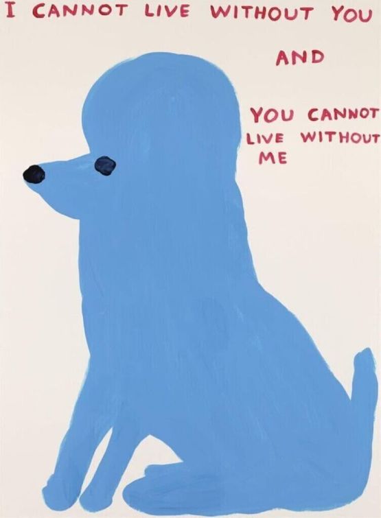 I Cannot Live Without You by David Shrigley contemporary artwork Works on Paper