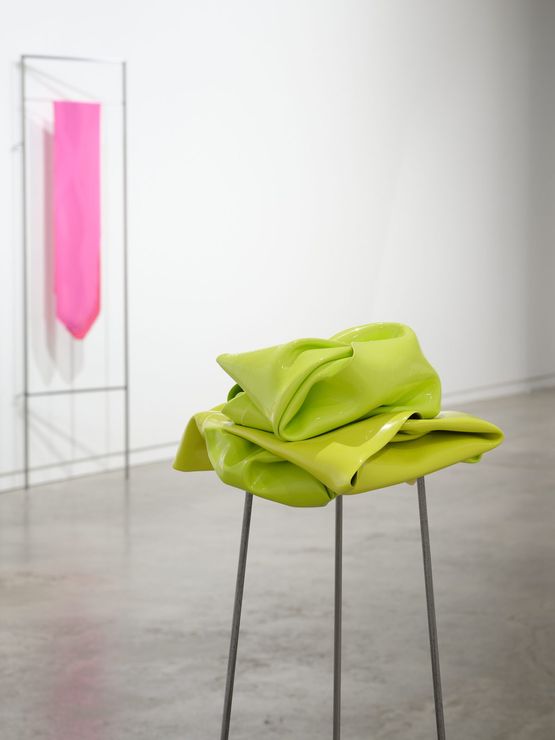 Yellow Stack by Helen Calder contemporary artwork Painting