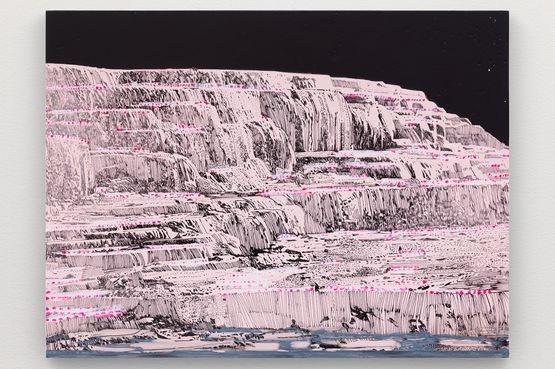Pink and White Terraces study through the night by Whitney Bedford contemporary artwork Painting