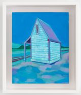 Tormore Station blue by Chad Bevan contemporary artwork painting works on paper