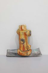 City landscape fragment side walk and fire hydrant by Jonathan Lyndon Chase contemporary artwork mixed media