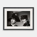 John and George wearing French hats for a photo shoot Paris 16 January 1964 by Paul Mccartney contemporary artwork photography
