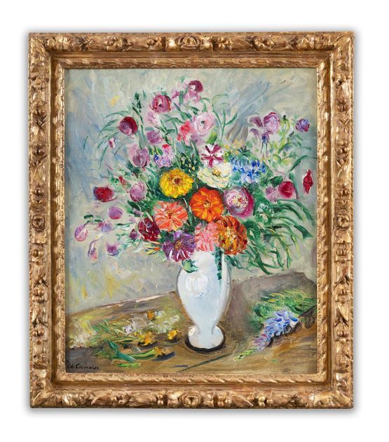 Bouquet de fleurs dans laiguiere blanche by Charles Camoin contemporary artwork Painting