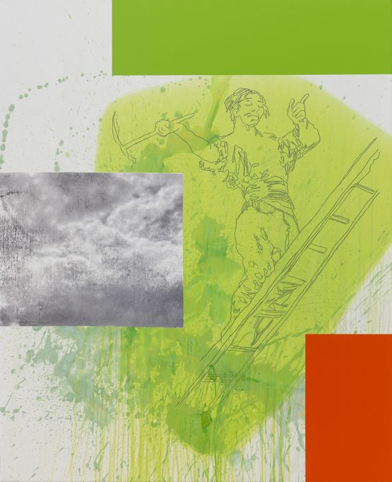 No sabe lo que hace Light Green by Juliao Sarmento contemporary artwork Painting