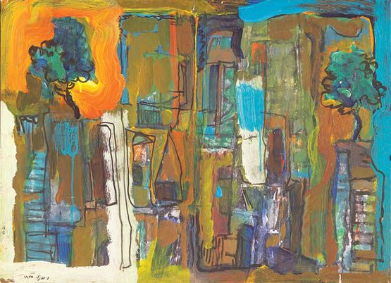 Sarouja Souk by Asaad Arabi contemporary artwork Painting