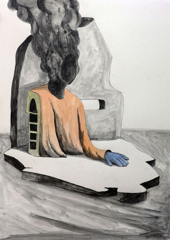 After Kushinagar by Prabhakar Pachpute contemporary artwork Works on Paper