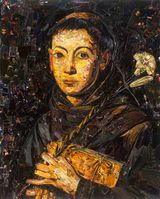 Repro Saints SantAntonio da Padova after Tanzio da Varallo by Vik Muniz contemporary artwork print