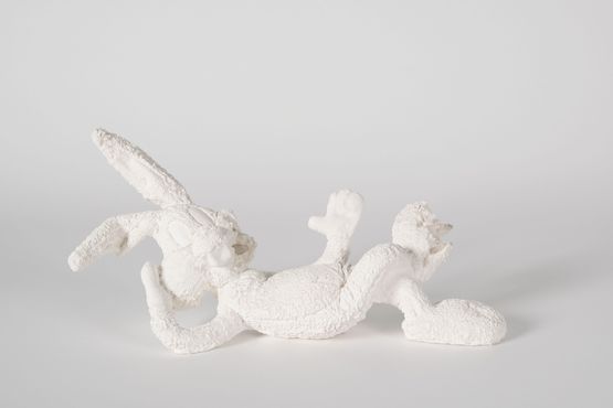 Reclining Bunny by Daniel Arsham contemporary artwork Sculpture