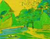Mountains in the Springtime by Walasse Ting contemporary artwork painting works on paper