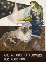 And a house of flowers for your son by Felipe Talo contemporary artwork painting textile