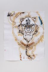 Study for Invincible Kings of This Mad Mad World Lion by Gajin Fujita contemporary artwork drawing works on paper