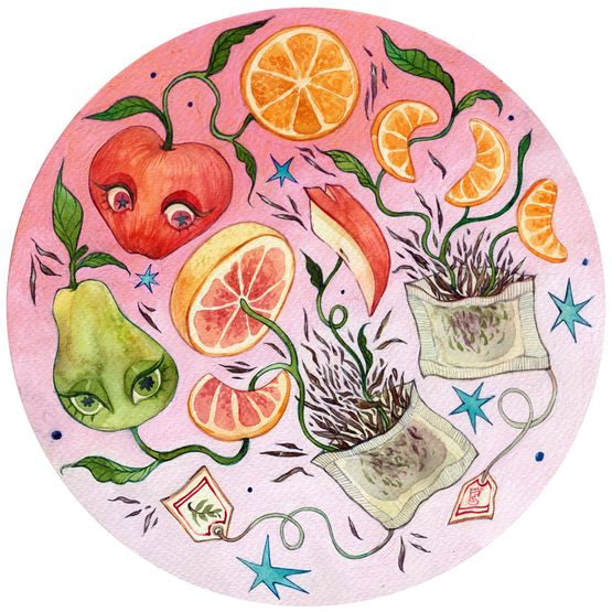 Fruit Tea by Charlotte Mui Ngo-Suet contemporary artwork Painting