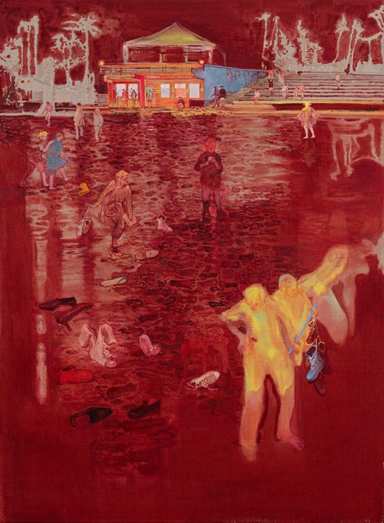 Night WalkingXIV  footprint by Chen Ching-Yuan contemporary artwork Painting